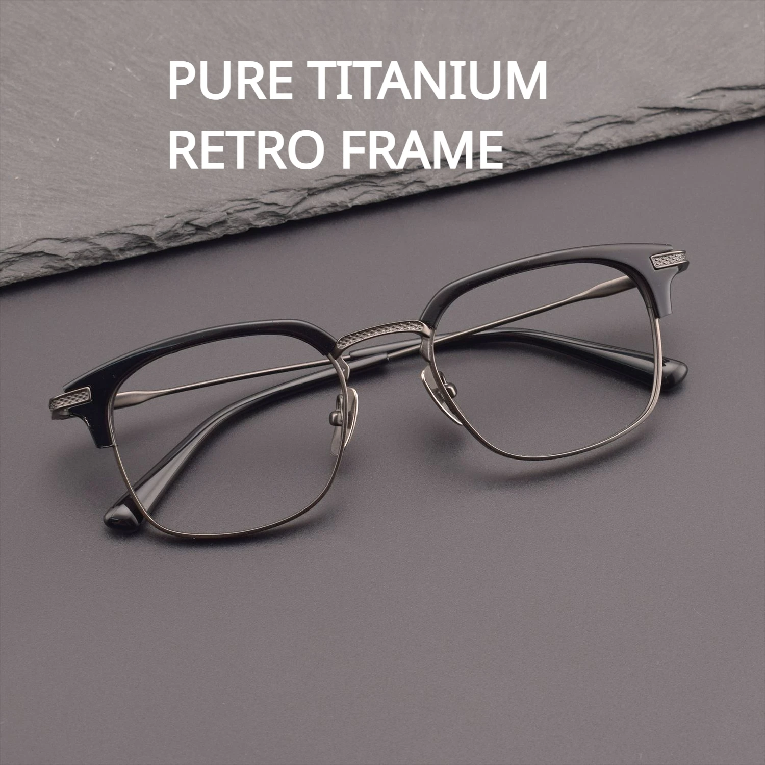 

Pure Titanium Glasses Frame Men Women Business Retro High Myopia Protection Designer Full Frame Anti Blue Ligh Eyeglass Frames