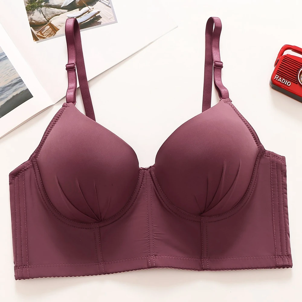 

Aundies Fine Lingerie For Women Back Closure Solid Crop Top Push Up Brasier