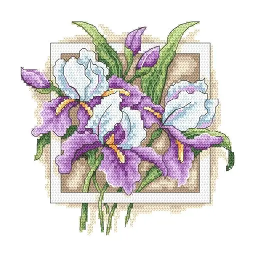 DIY needle work Coricamo GC 10314 Purple Iris 25-25 Cross Stitch Set Counted Cross Stitch Kit  28ct 14ct 32ct Metallic aida