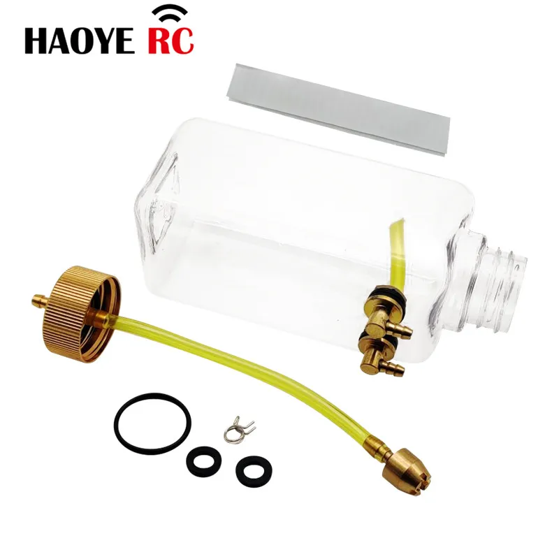 Haoye 1 Pc RC zbiornik paliwa przeźroczyste tworzywo sztuczne 260/360/500/1000/700/1500ML CNC Champaign złota nakrętka do Model samolotu RC