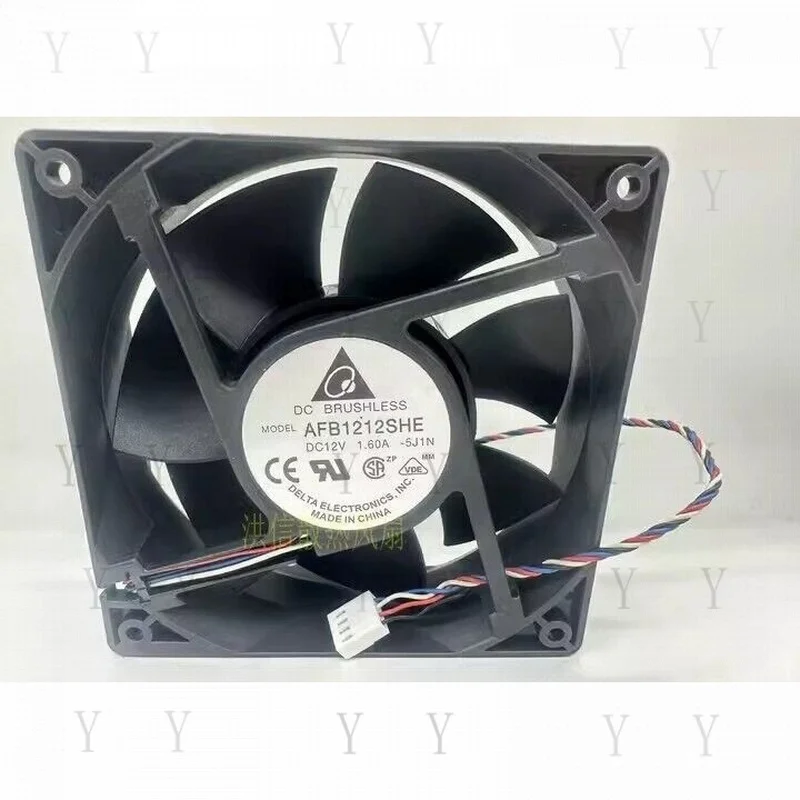 Y+ for  AFB1212SHE PWM Cooling Fan 12038 DC12V 1.6A 12CM 4Pin