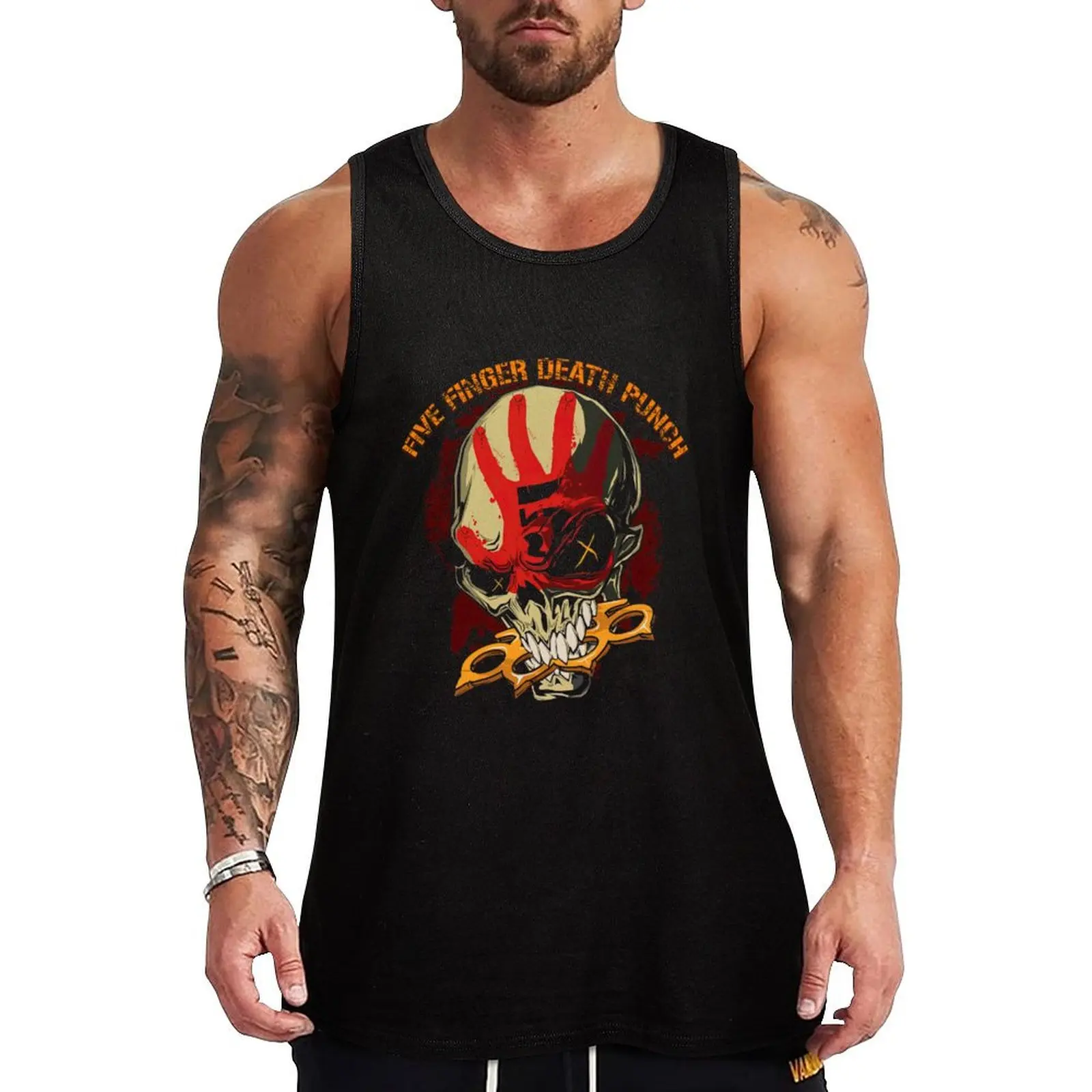 Five Finger Death Punch Tank Top Gym Training Tank Top Moisture Wicking Performance