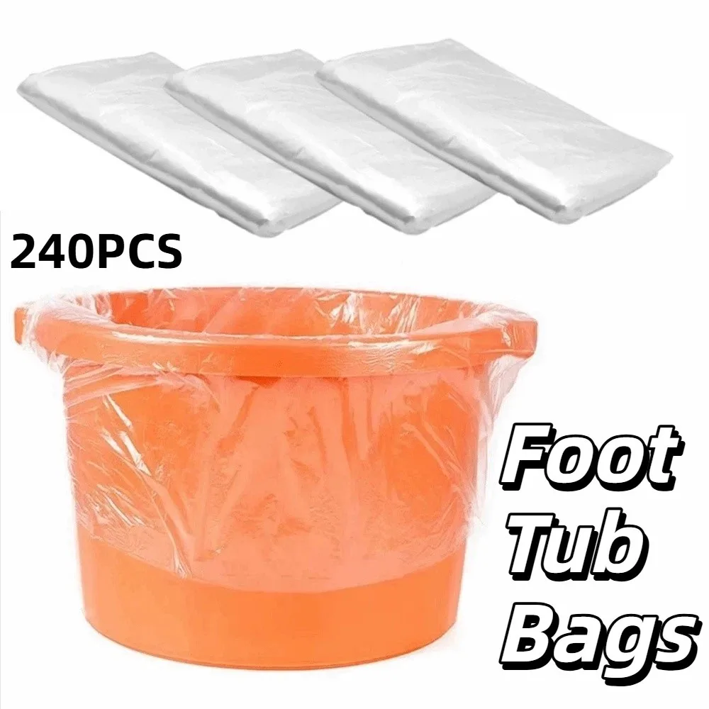 

240Pcs Transparent Foot Tub Bags Heat Resistant Thicken Bath Basin Bags 65cm*50cm Waterproof Disposable Foot Tub Liners Salon