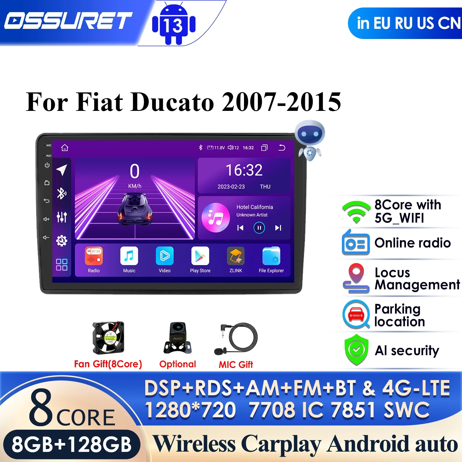 

Carplay 4G-LTE 9Inch 2Din Android Auto Car Radio GPS for FIAT Ducato 2007 - 2015 Navigation Multimedia Player WiFi Autoradio DSP