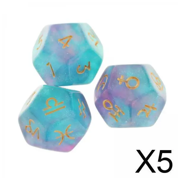 

5xMulti Sided Dice Set Board Game Dungeons D&D RPG Games Role Play Bar Toys