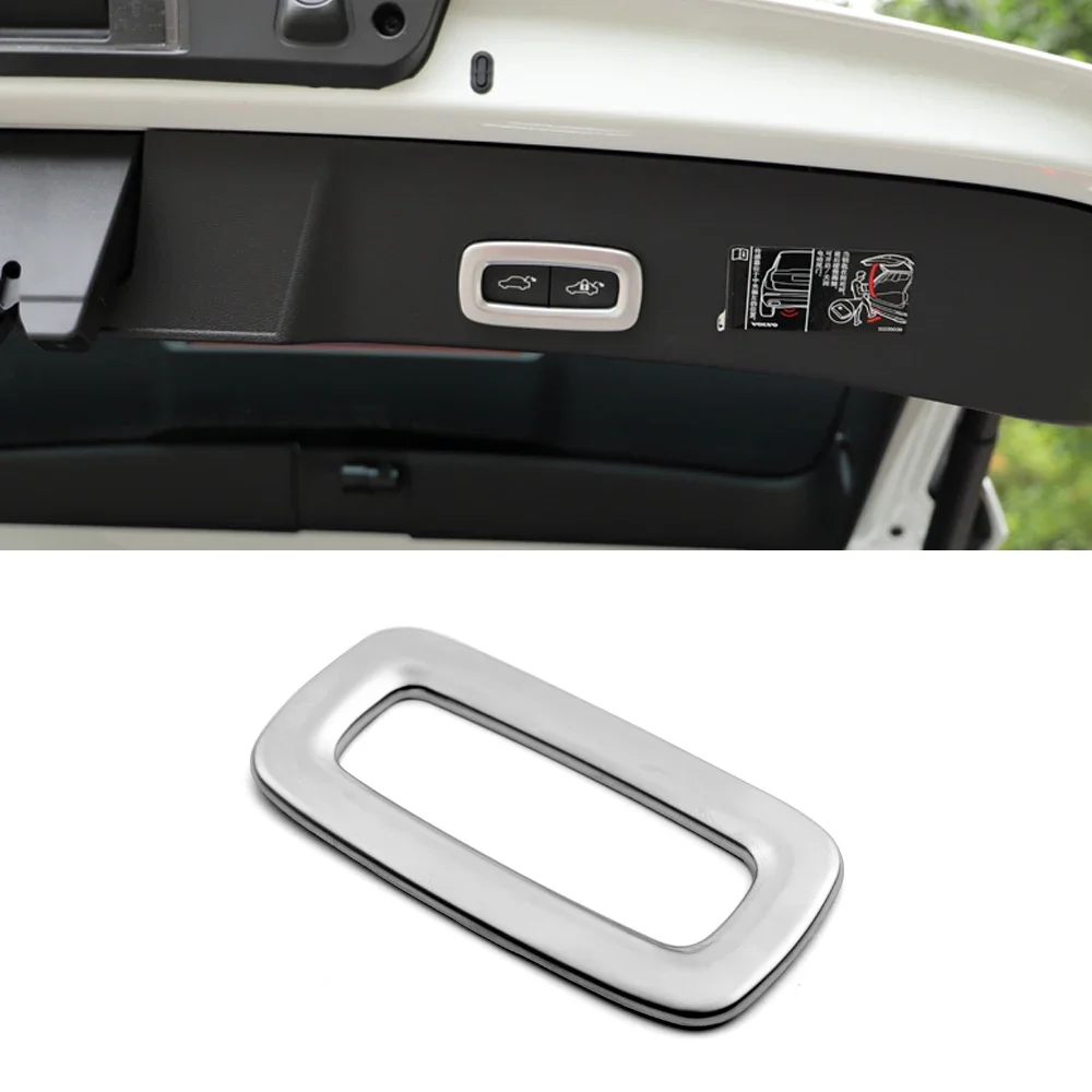 

For Volvo XC40 Electric Tailgate Door Switch Trim Frame Rear Boot Trunk Control Switch Garnish Cover Chrome Button Lid Cap