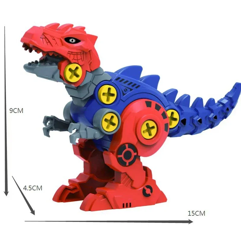 5 In 1 Kinderen Assemblage Dinosaurus Transformatie Dino Robot Constructeur Schroef Diy Set Blokken Demontage Schroevendraaier Model Speelgoed