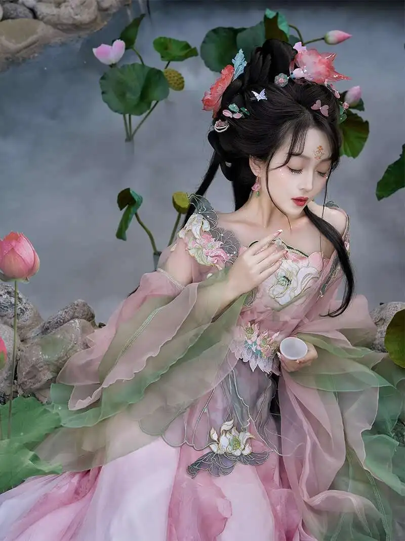 

Женская модная рубашка Hanfu Wei Jinfeng с широкими рукавами, повседневная, в стиле фейри, китайская традиционная, для новогодних праздников, карнавала, Хэллоуина, косплея