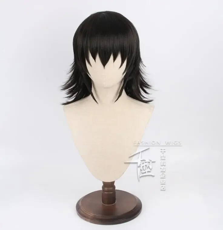 Anime Kimetsu no Yaiba Cosplay Wigs Makomo Role Playing Wigs Halloween Cosplay Tanjirou Zenitsu Black