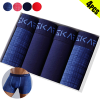 4pcs Sexy Print Men's Panties Cotton Male Underpants Boxers For Man Underwear Letter Elastic Band Men Boxer Briefs Shorts Trunk