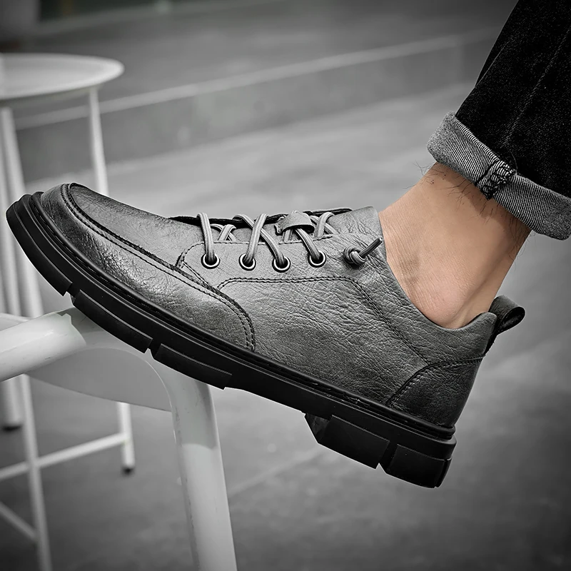 New black and gray casual business men's shoes luxury men's brand Party office work outdoor walking Versatile shoes 38-44