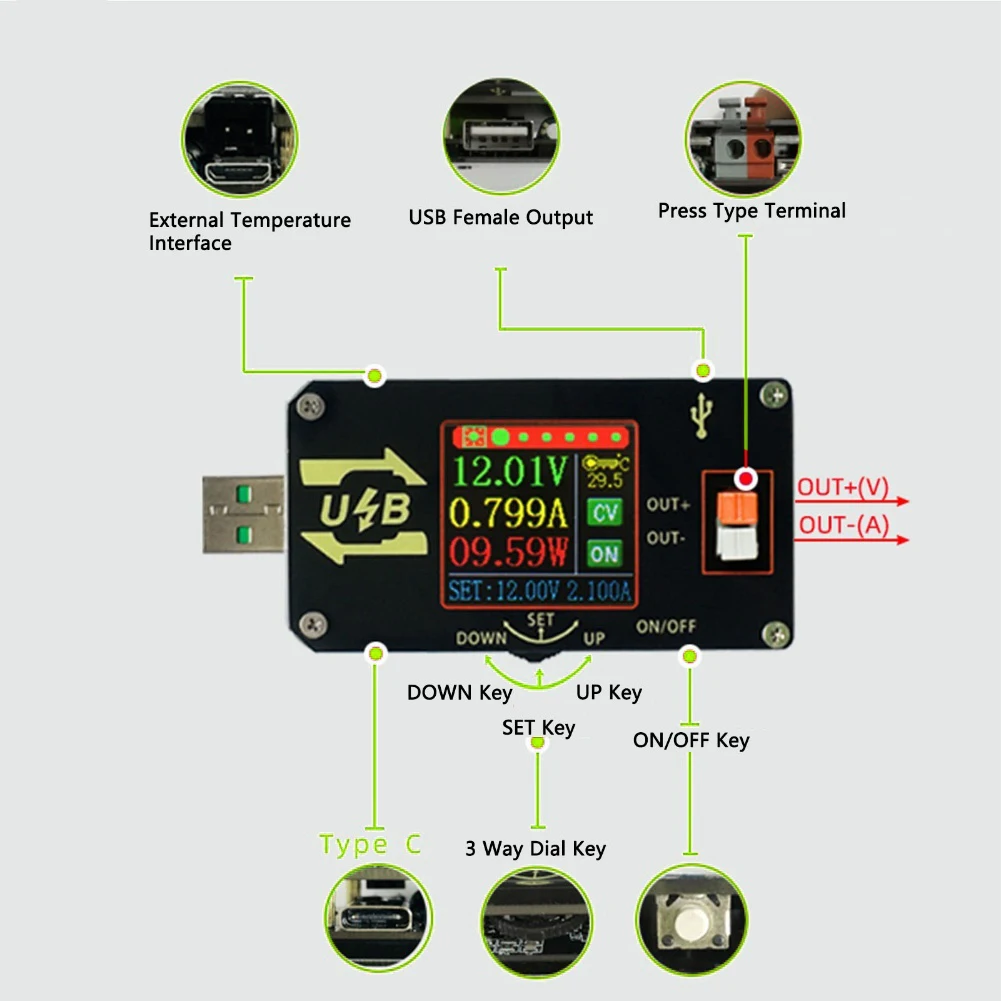 For Field Diagnostics USB Power Tester Voltage Accuracy 0.3 1digit Current Accuracy 0.5 3digits For Battery Packs