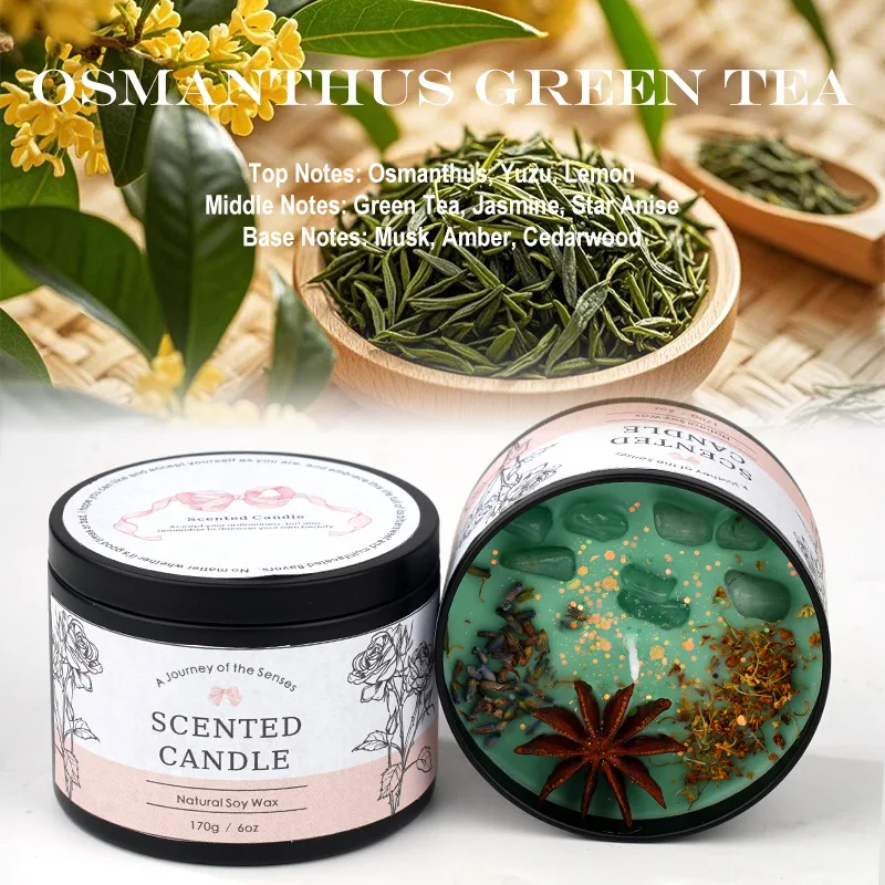 Candele per aromaterapia per uso domestico Incenso a lunga durata per interni per regalare le ragazze Candele profumate di cristallo creative con fragranza di nicchia