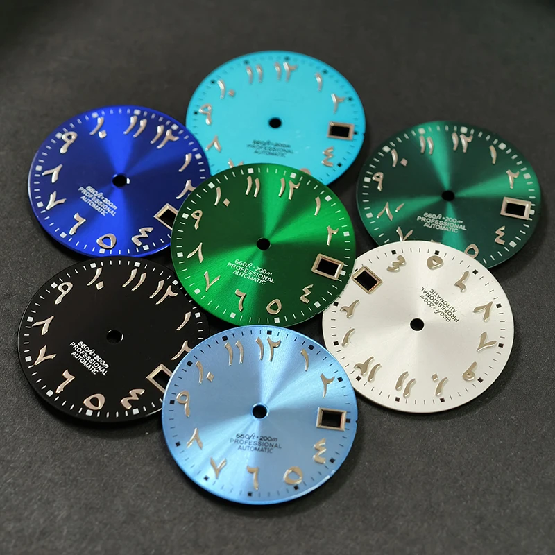 

NH35 dial S dial 28.5mm Arabic numerals sunray calendar watch modification accessories fit for NH35/36 movement
