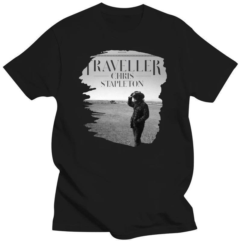 Man Chris Stapleton Traveller Music Bnad Hip Pop Short Sleeves T-Shirt Gift Black