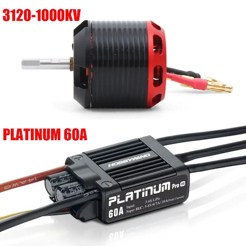 

ALZRC - Brushless Motor - 3120-PRO - 1000KV + Hobbywing 60A V4 ESC for Devil 380 420 R42 Helicopter