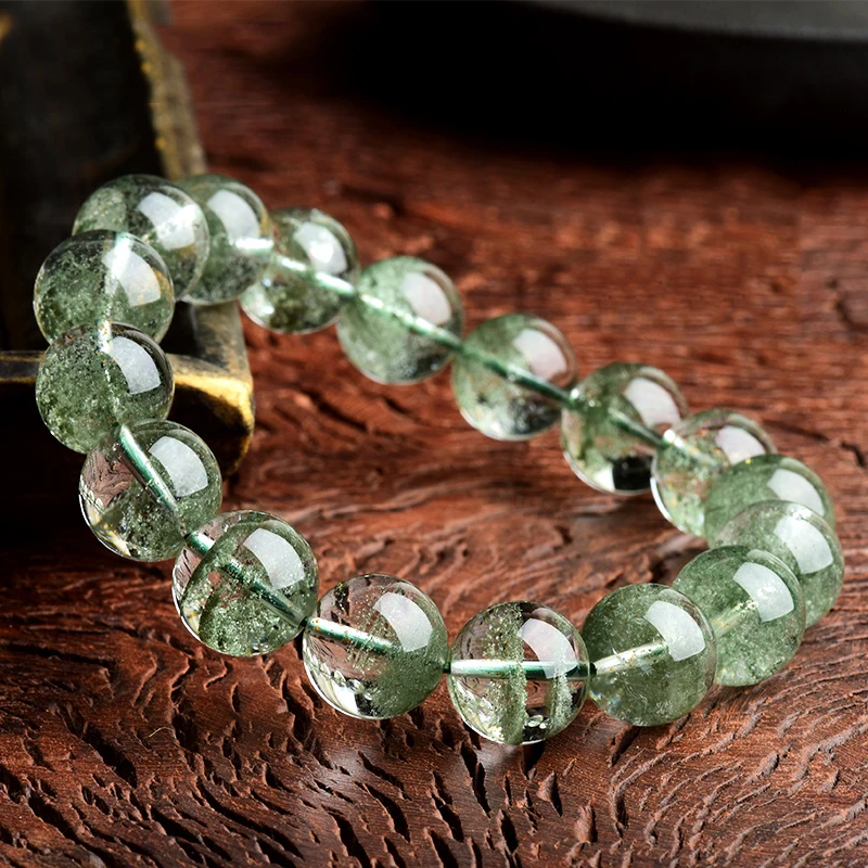 Natural High Quality Green Ghost Beads Women Bracelet Blonde Crystal Trendy Reiki Healing Jewelry Gift for Kids Lover Wholesale