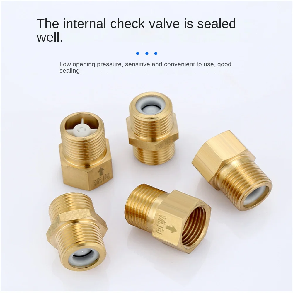 One-way Check Valve Toilet Water Pipe Toilet Anti Return Valve Water Meter Female Thread In-Line Spring For Water Control 4\