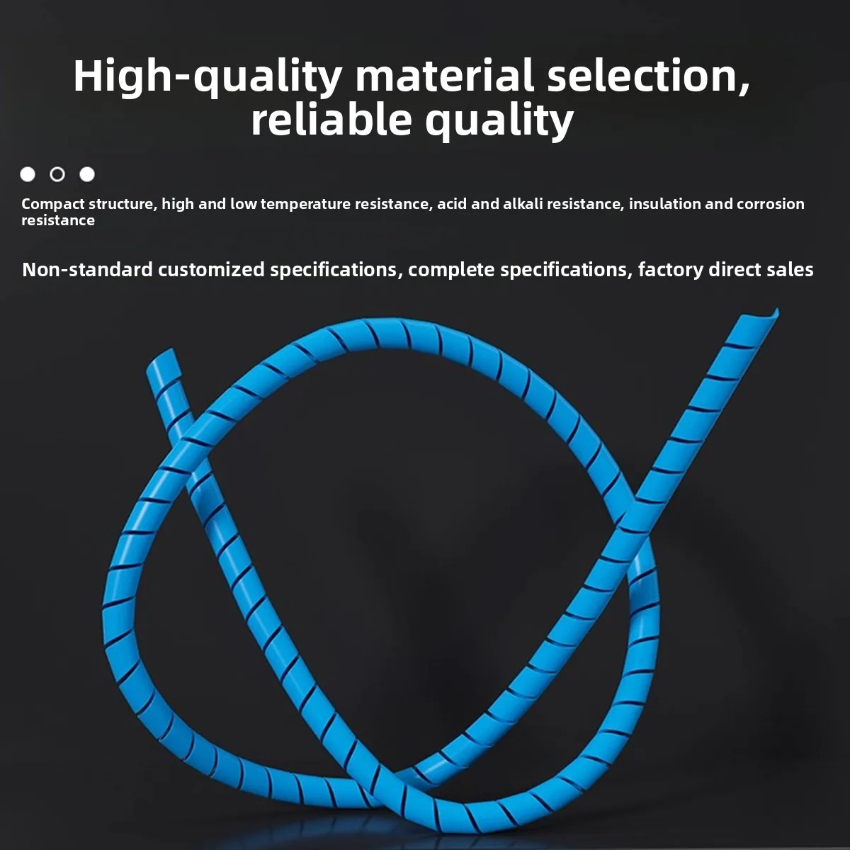 Синяя PTFE трубка, ротационная, термостойкая спиральная трубка, защитный рукав для провода