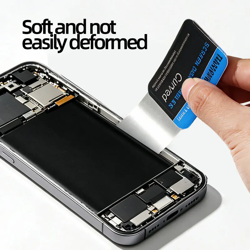 5 Pcs Stainless Steel Pry Tool Kit, Ultra Thin Curved Screen Spudger, Mobile Phone Tablet Disassembly Repair Pry Card Set