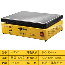 V-3040T 300*400mm Heating Platform 2250W Digital Display Temperature LED PCB Heating Table for Soldering Phone Repair 110V/220V