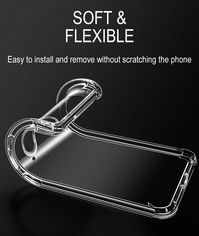 Shockproof Silicone Case For Xiaomi Mi 10 10 Ultra 10T 9 9T 8 Se Pro A1 A2 A3 Lite Clear Soft Cover Airbag Shell Transparent