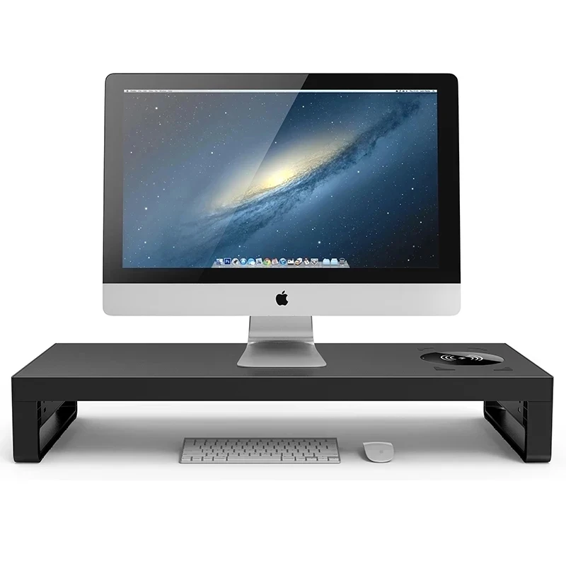 Multi Laptop Computer Monitor Stand Riser desk USB3.0 Wireless Charger Base Support Data Transfer and Charging Steel Desk