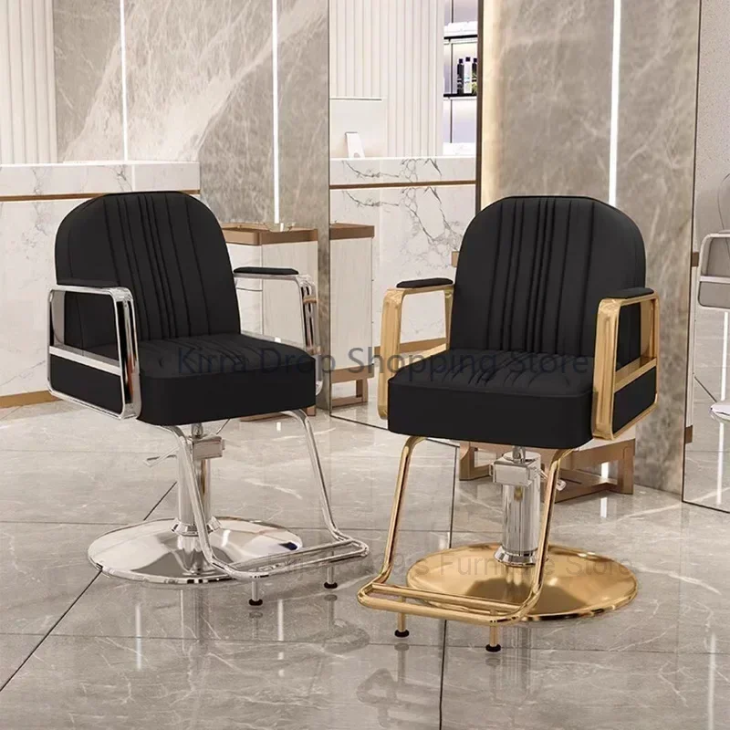 Barber Spinning Luxury Makeup Chairs Pedicure Recliner Hydraulic Barber Chairs Cosmetic Cadeira Barbeiro Salon Furniture YX50BC