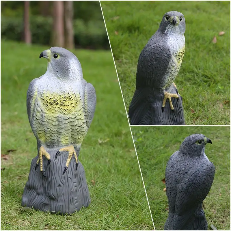 Ao ar livre Falcon Control Decoy, Careca Figura Águia, Espantalho Fake Chifres Decoy, Pequena estátua, Protetores de Controle de Pássaro