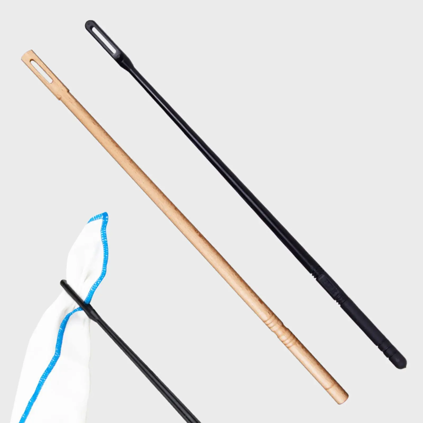 Flute Cleaner Rod and Cloth Set Woodwind Cleaning Tool for Transverse Flute Interior Maintenance and Daily Cleaning
