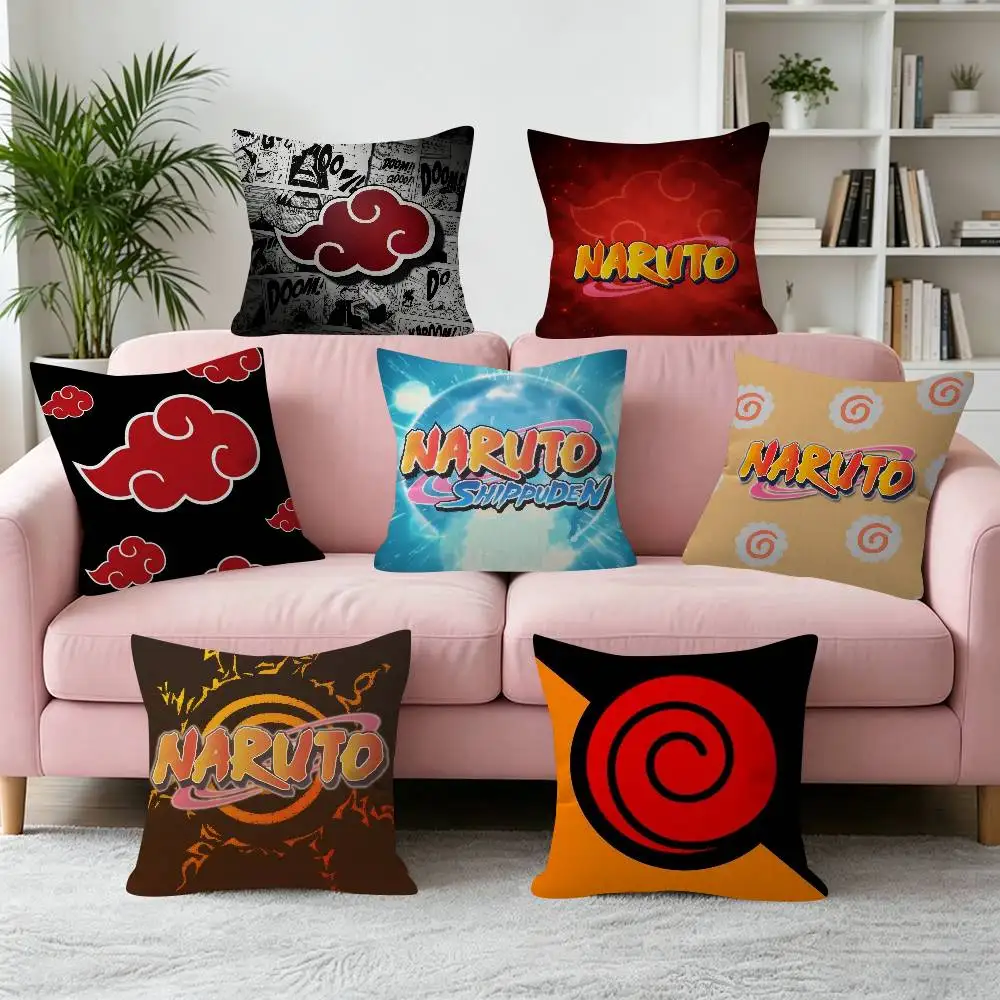 NARUTO Anime logo japan Decorative Pillowcase Square Pillowcase Home Office Decorative Cushion Cover