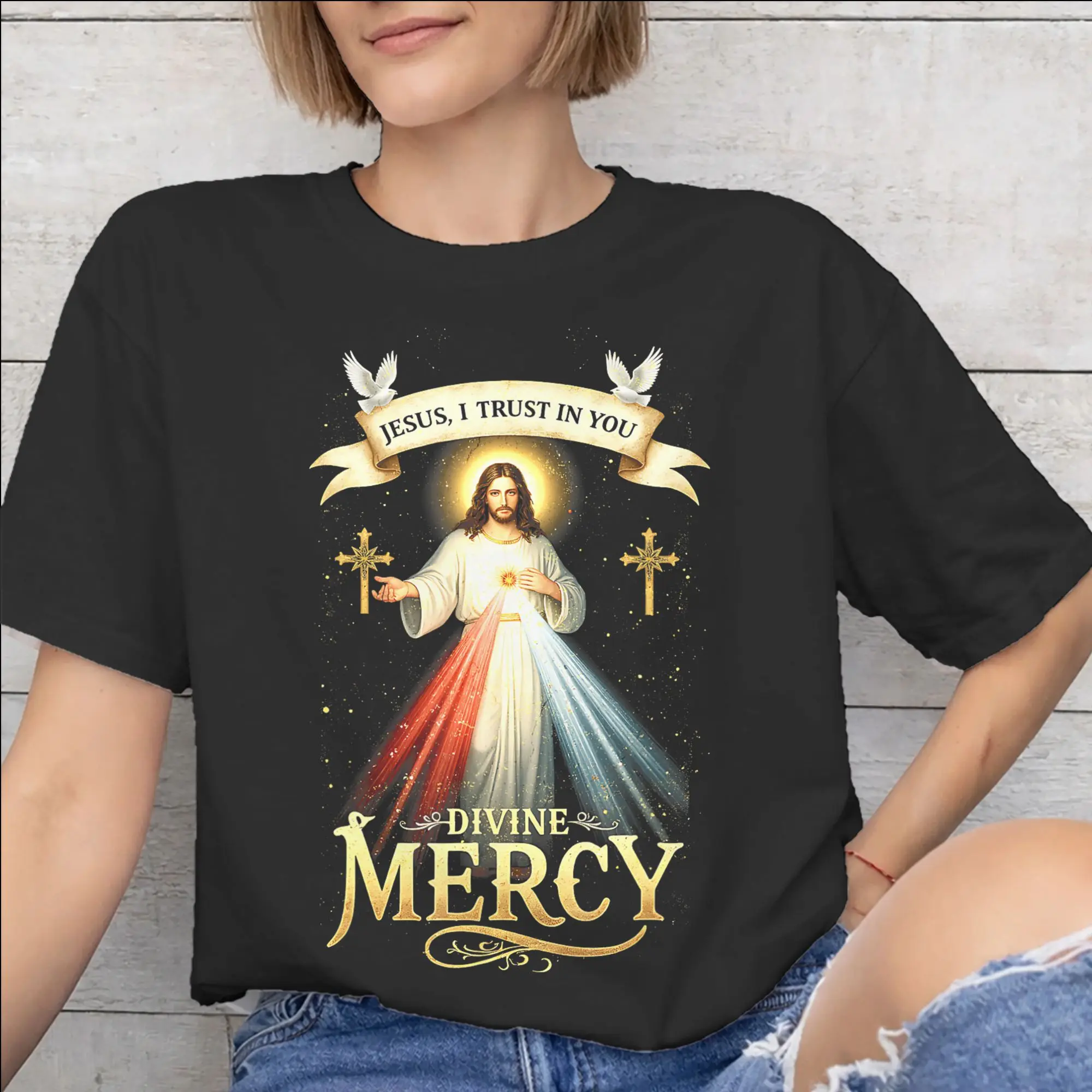 Men Women Fashion Jesus Esperanza Devida Spanish  T Shirt Tee 100% Cotton  T-shirts Clothes