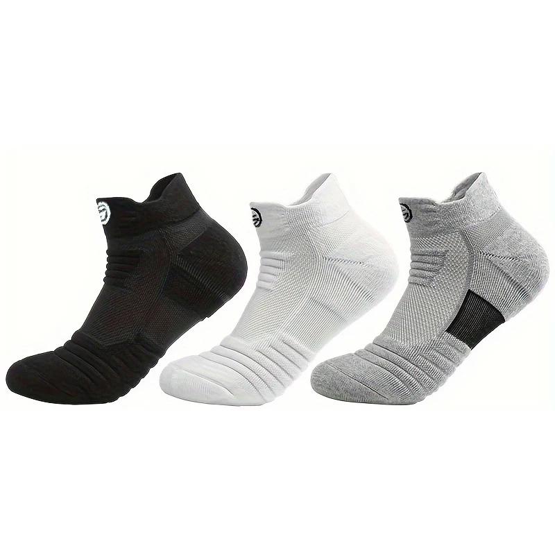 3 Pairs Sports Socks For Man High Quality Comfortable Breathable Basketball Short Socks Casual Fashion Low-cut Ankle Socks