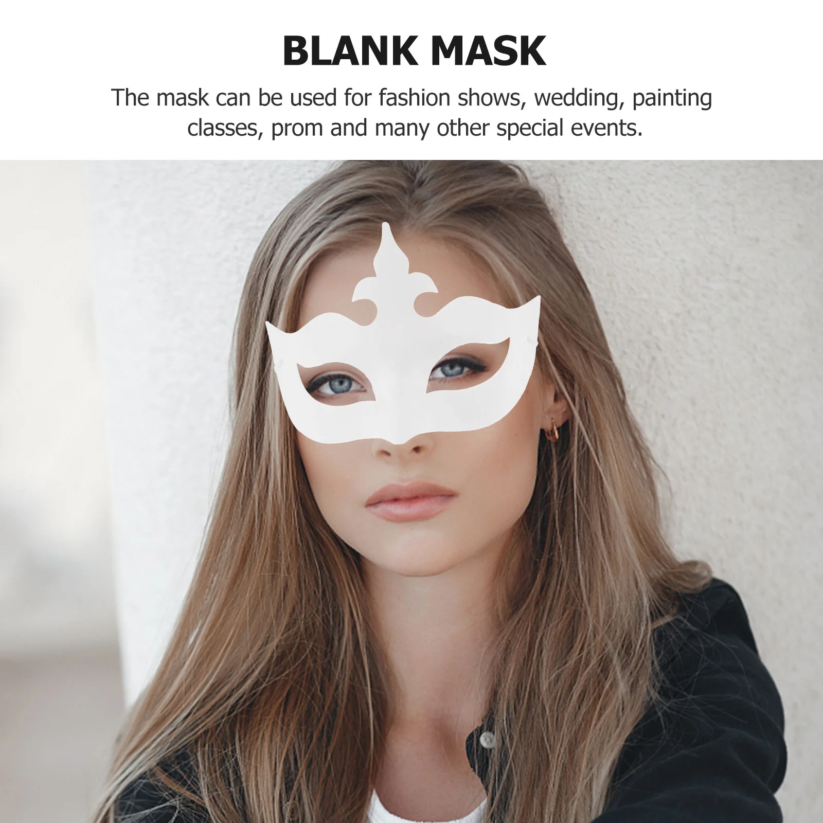 6Pcs Crown Blank Paper Masks Unpainted White DIY Masquerade Masks Paintable Half Face Party Prop Paper Blank Mask