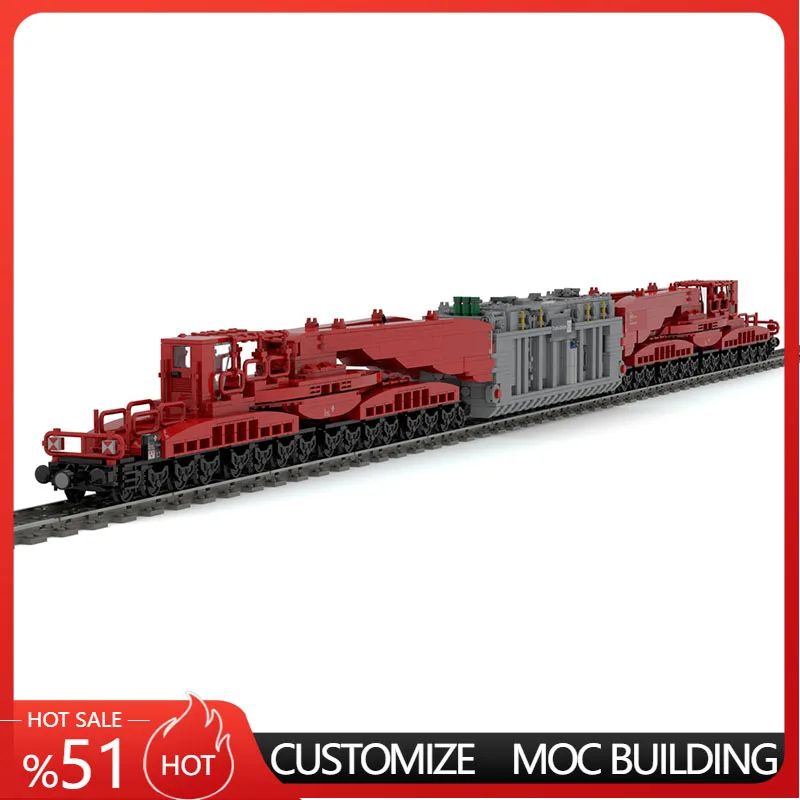 4792Parts Oversize Heavy Duty Transport Railway Train Wagon MOC Model Custom Building Blocks DIY Assembly Toy For Birthday Gifts
