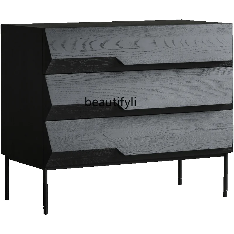 Modern Minimalist Chest of Drawers Large and Small Apartment Type Living Room Entrance Cabinet Solid Wood Side Cabinet