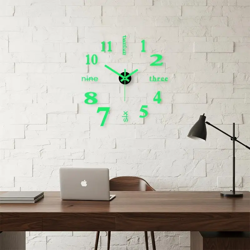 2D 3D Wall Clock Mirror Wall Stickers DIY Large Acrylic Quartz Wall Clocks Removable 4 Color Art Decal Sticker Home Decor