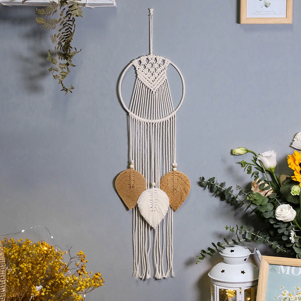 Handmade Boho Cotton Dream Catcher Home Hanging Craft Gift Bohemian Dreamcatcher Ornament Bedroom Nursery Decoration