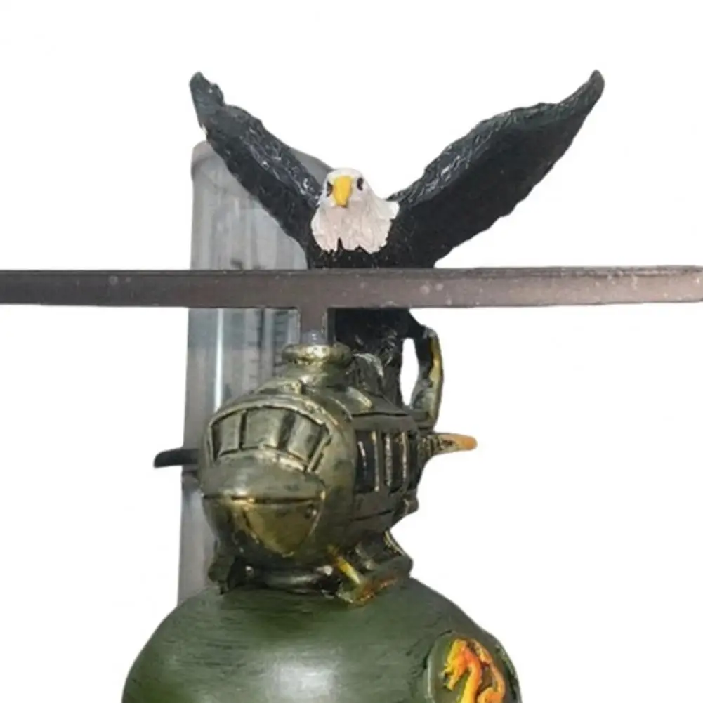 Unique Garden Decor Eagle Airplane Tube Rain Measure Gauge Resin Decorative Rain Measure Tool for Garden, Lawn, Patio