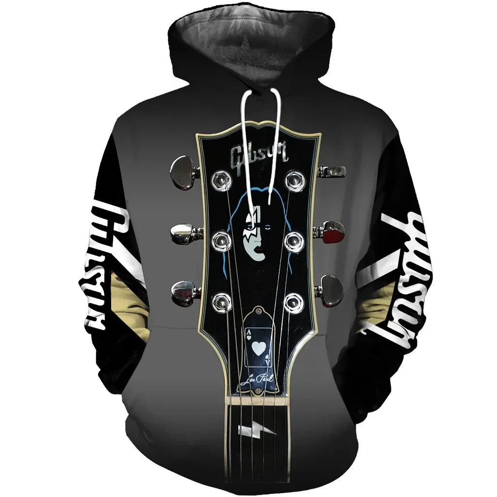 Gitarre Gedruckt Mens 3D Mode Hoodie Täglichen Europäischen Größe Sweatshirt Musical Moletom Weibliche Psychedelic Kleidung Großhändler