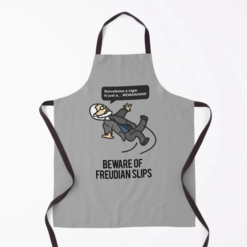 Funny Psychology Joke Sigmund Freud - Beware of Freudian Slips Apron Novelties Kitchen And Home Restaurant Funny Apron