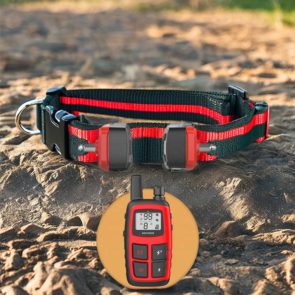 Kerah Pelatihan Elektronik Tahan Air Dapat Disesuaikan untuk Anjing Kerah Pelatihan Hewan Peliharaan Pencegah Kulit Jarak Jauh Nirkabel Tak Terlihat