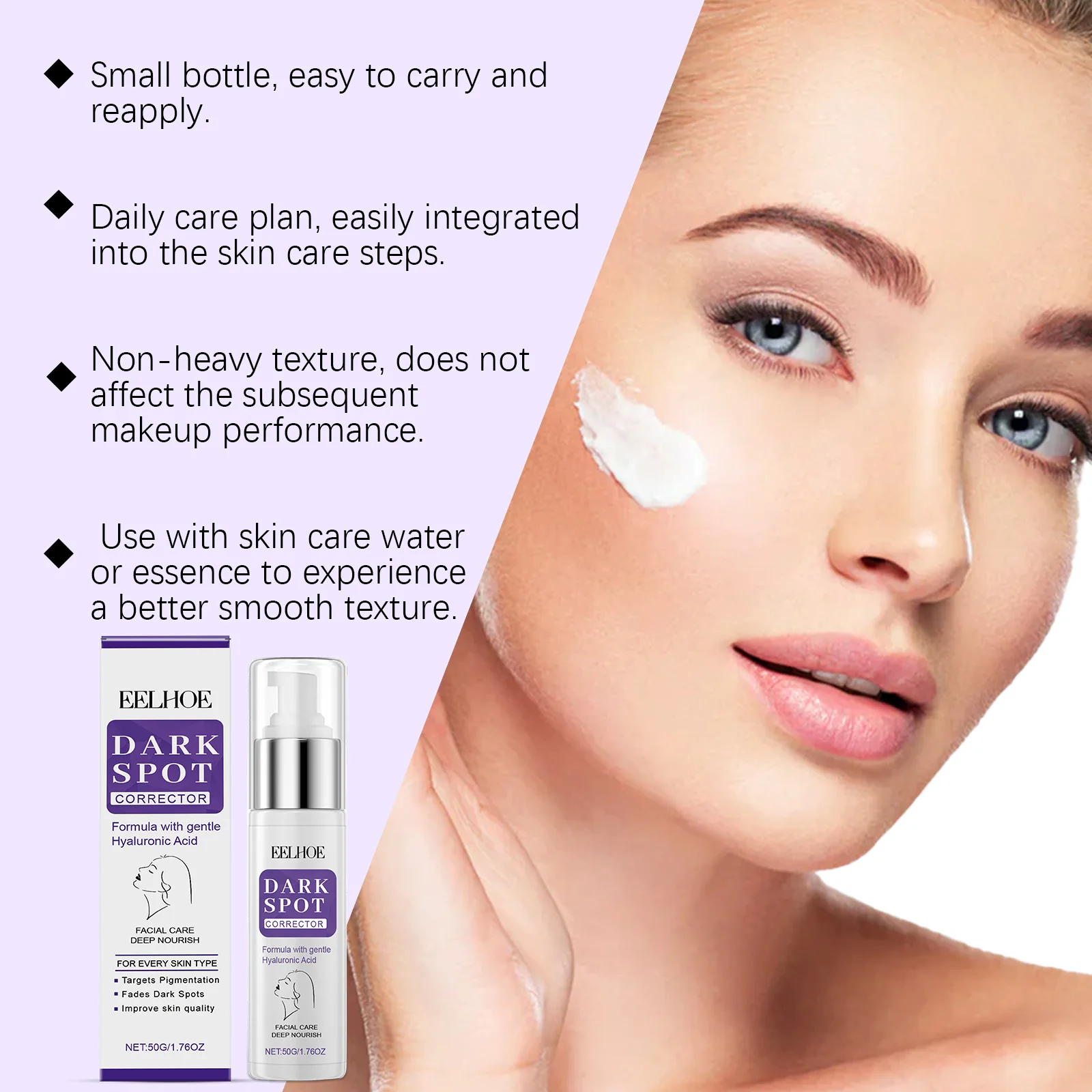 مرطب الوجه مع حمض الهيالورونيك كريم يومي خفيف الوزن للبشرة الجافة غسول وجه لطيف للبشرة الحساسة 50 جرام