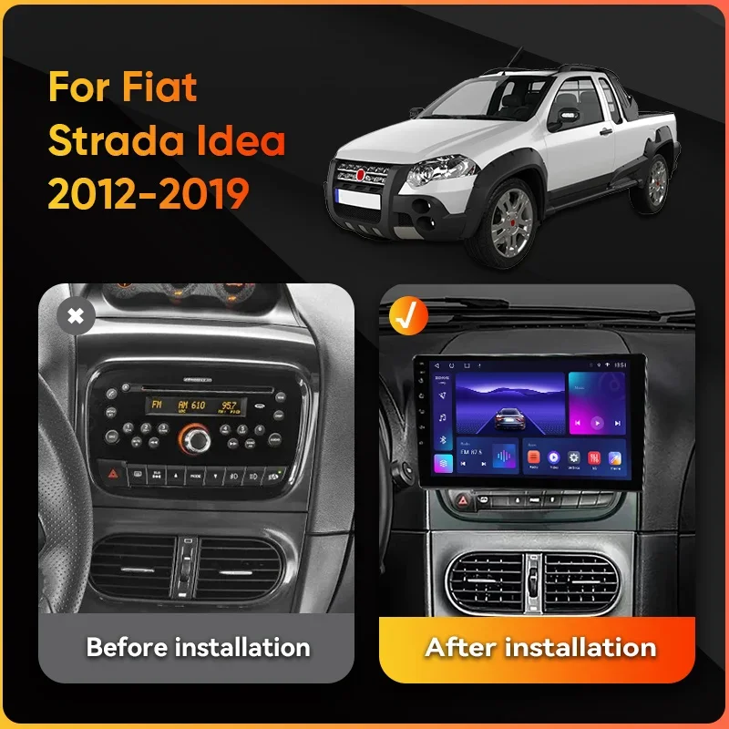 QSZN Android 11 Auto Car Radio Multimedia For Fiat Strada Idea 2012 - 2019 Stereo Carplay Auto 4G GPS WIFI Navigation DVD Video