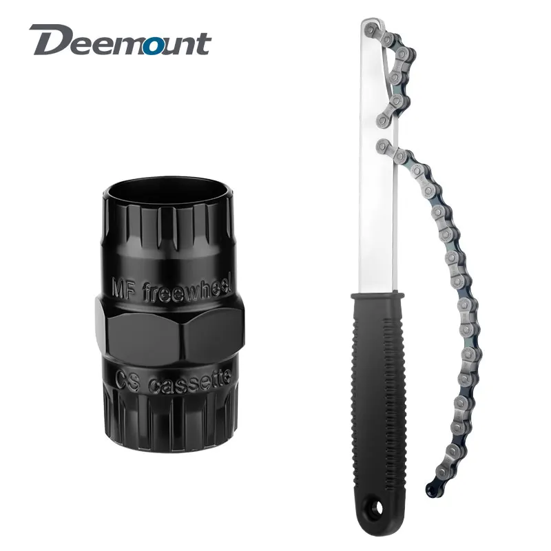 Deemount 2 in 1 Freewheel/Cassette Flywheel Socket Sleeve Tool 12 Teeth Bike Rear Threaded Hub Cog Flywheel Overhaul Extractor