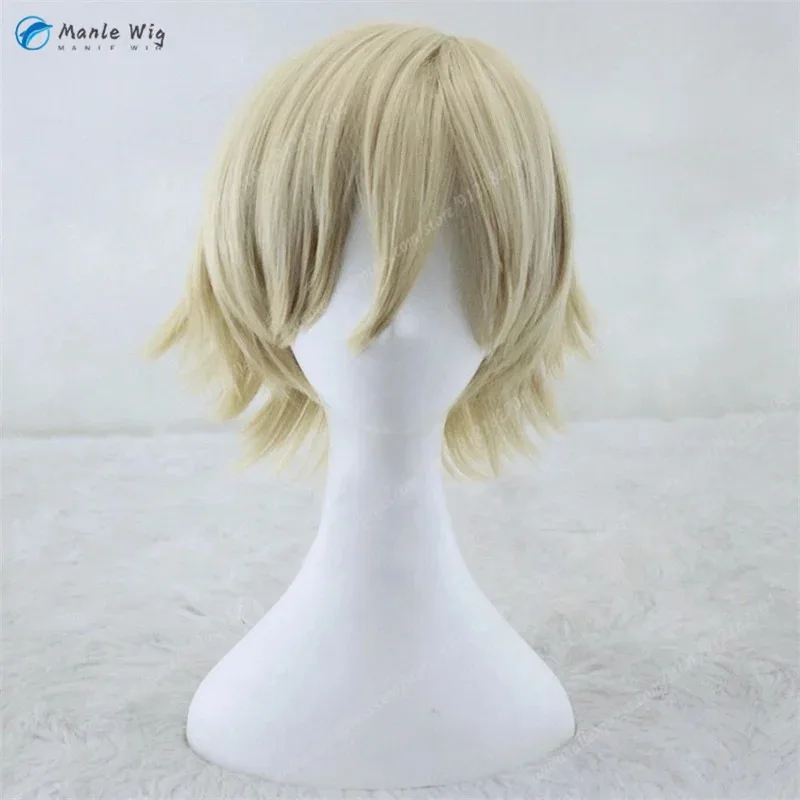 أنيمي Kisuke Urahara تأثيري أشقر فاتح قصير مقاومة للحرارة الشعر الاصطناعية هالوين حزب الباروكات + غطاء شعر مستعار vm.. ;8uog;'j9. #1