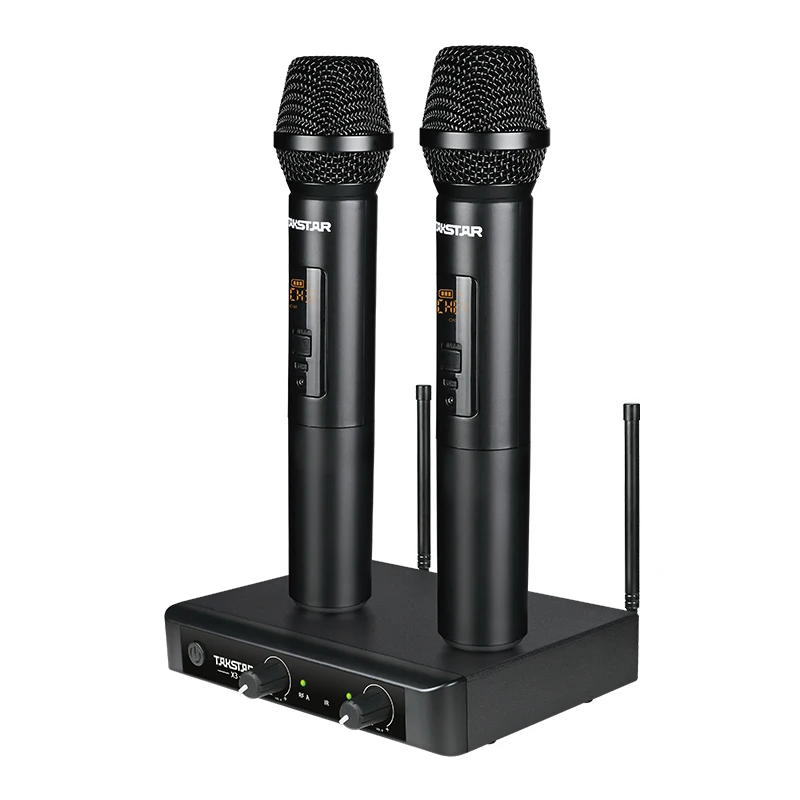 Wireless Microphone System, Metal Cordless Mic Set, Long Distance 150Ft,8 Hours Use