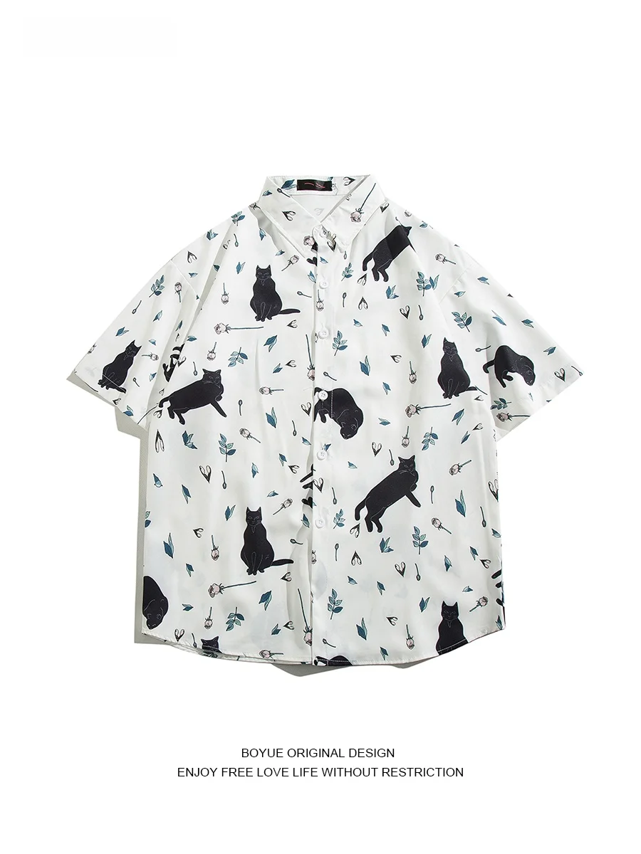 

Мужская футболка Boyue с винтажным цветочным принтом, летняя, для путешествий, пляжная, повседневная, свободного кроя, молодежная мода