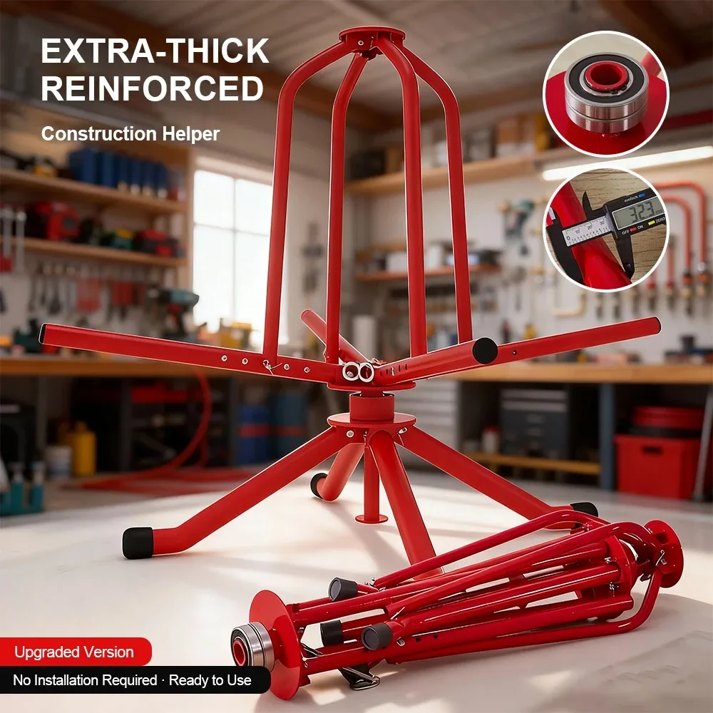 Underfloor Heating PE Pipe Laying Tool Dual Damped Bearing Unwinding Rack Thickened Support Bracket For Construction