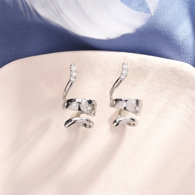 1Pcs Vintage Zircon Snake Shape Ear Cuff Earrings Non-Piercing Cuff Ear Clip Earring For Men Women Jewelry e1533 - view 3